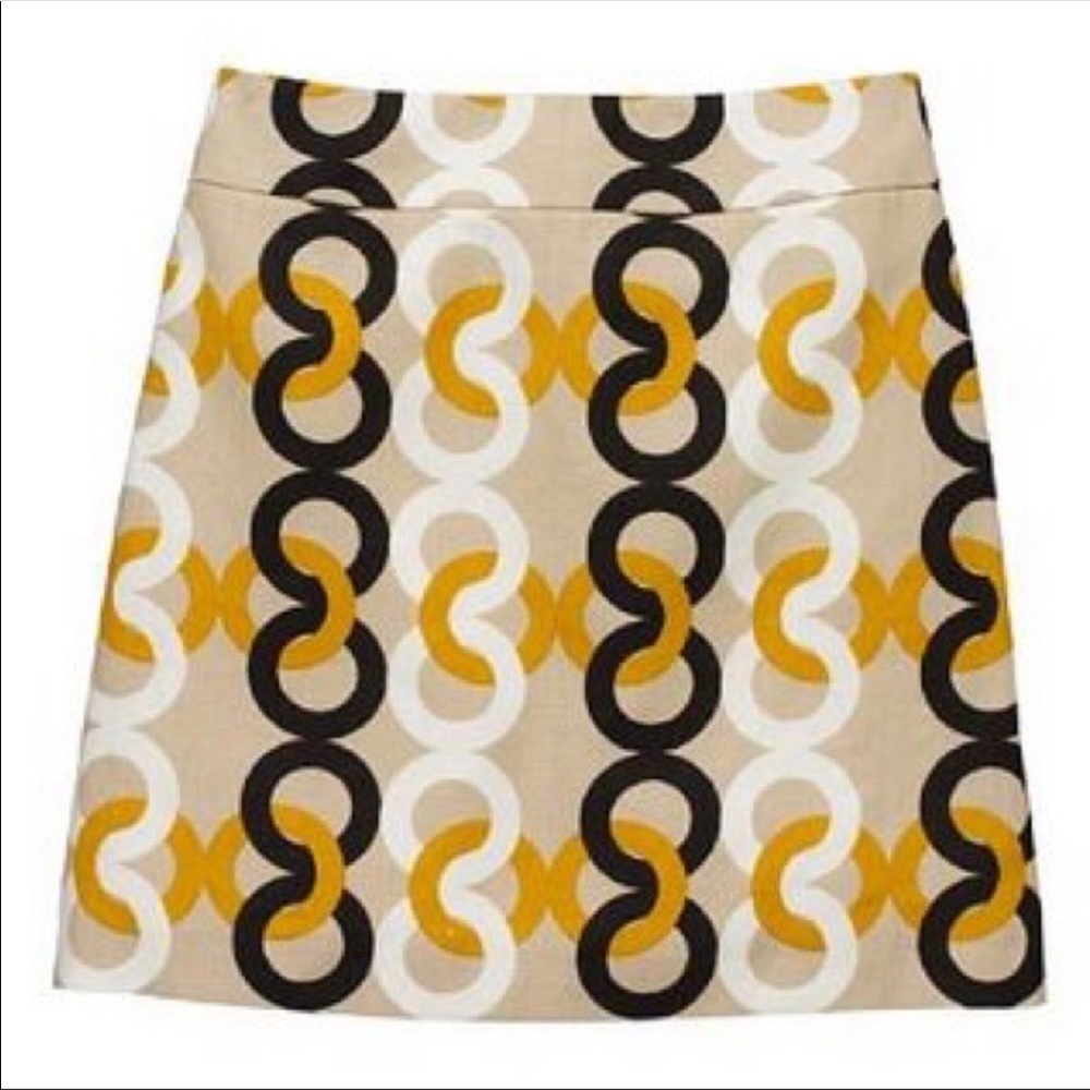 J Crew Link Print Linen Mini Skirt - Picture 1 of 6
